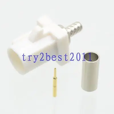 

DHL/EMS 50 pcs Connector Fakra SMB B 9001 plug pin crimp RG174 RG316 LMR100 Straight -C1