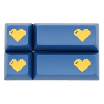 

Domikey abs doubleshot keycap pixel heart blue yellow for oem dsa sa cherry profile poker 87 104 gh60 xd64 xd68 xd84 xd75 xd87