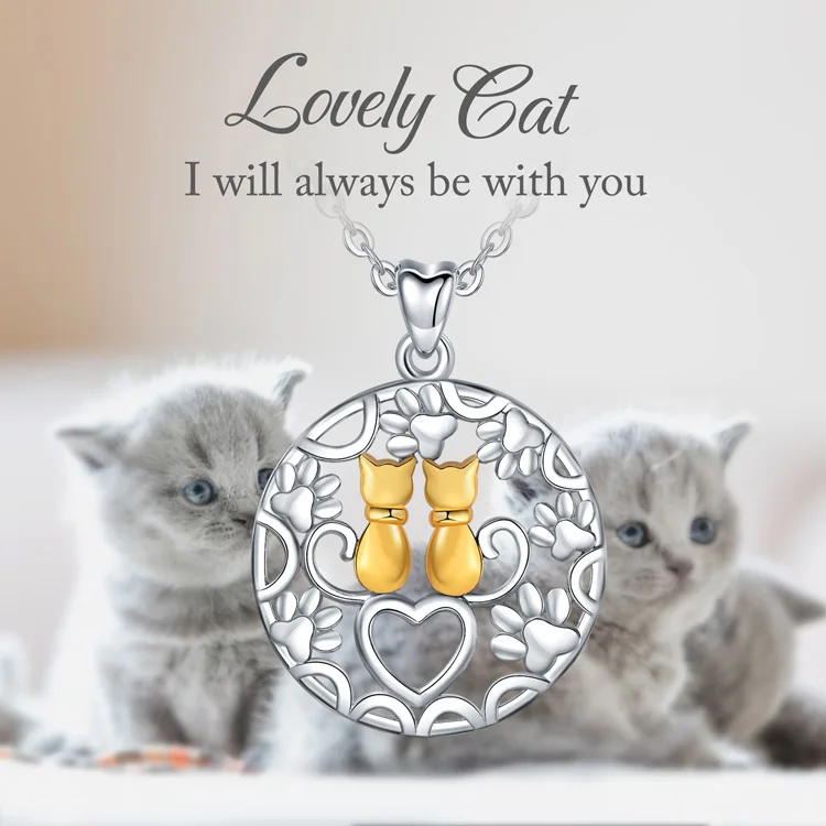 Eudora, уникальная подвеска в виде животного из стерлингового серебра, два золотых цвета, Круглый Кулон в виде кошки для девочек, ювелирное изделие, подарок на Рождество, день рождения, CYD482