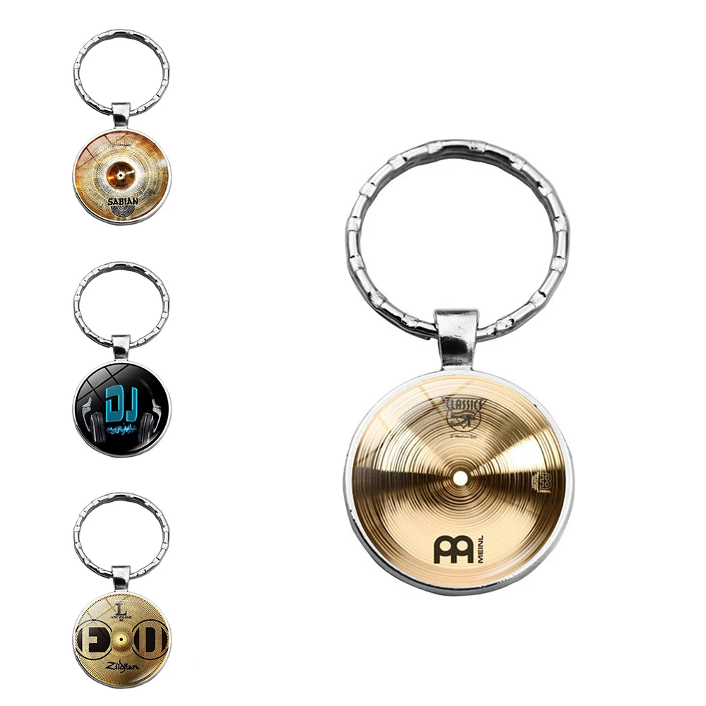 Fashion Gift Keychain DJ Drummer Key Chain Pendant Metal Glass Car Decoration Ring Creative | Украшения и аксессуары