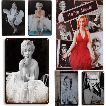 

Marilyn Monroe Vintage Metal Poster Plaque Tin Sign Metal Wall Decor Man Cave Club Living Room Metal Signs