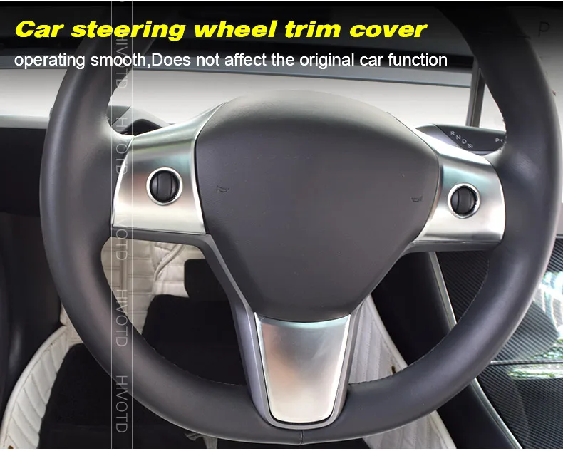 Hivotd для Tesla модель 3 2010 накладка на руль автомобиля декоративная наклейка для автомобиля из углеродного волокна аксессуары для стайлинга автомобиля