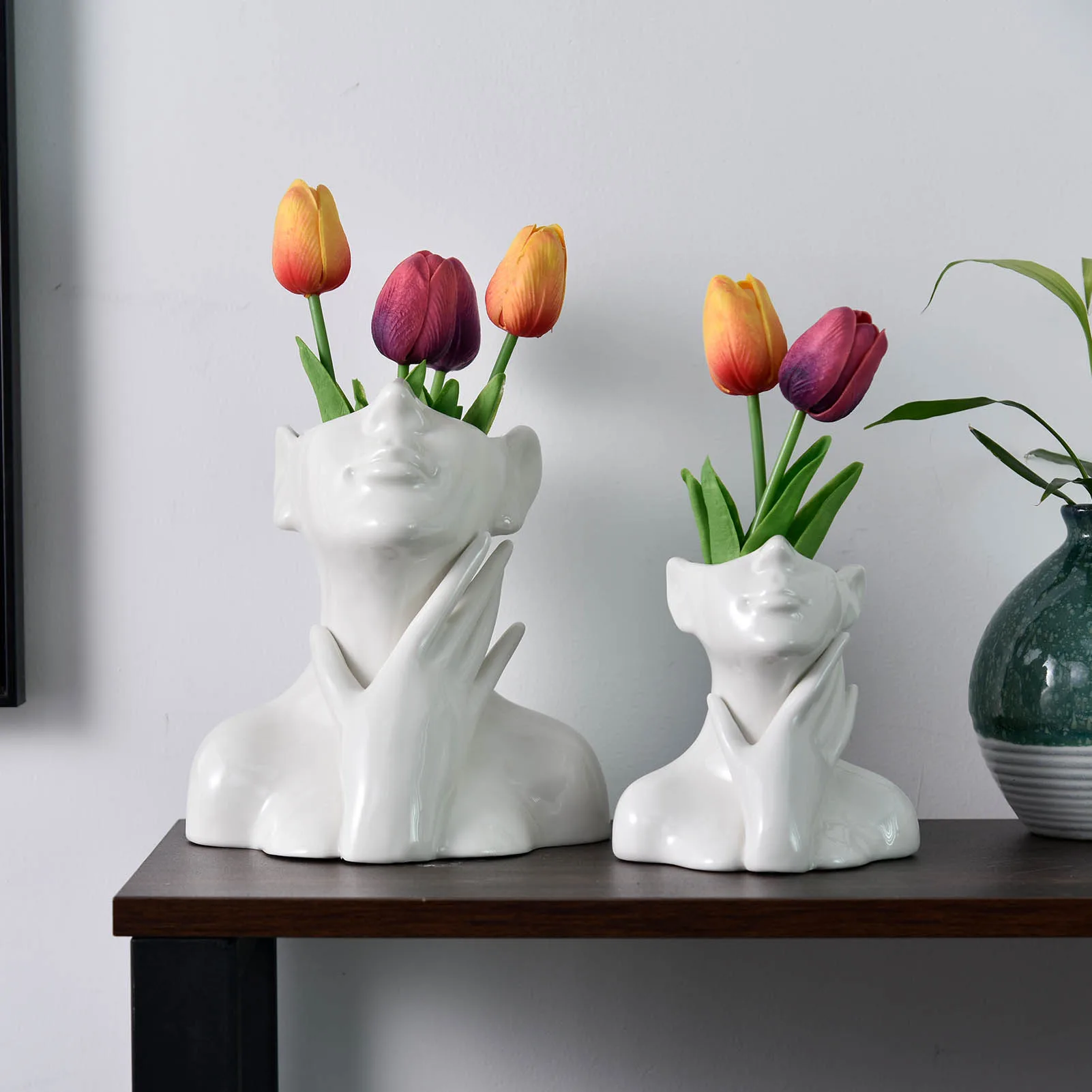 Modern Minimal Human Face Flower Vase Decor Decoration 
