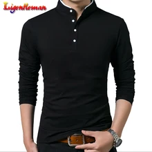 Мужская рубашка поло, высокое качество, мужские одноцветные рубашки поло, мужские однотонные рубашки поло с длинным рукавом, мужские повседневные тонкие рубашки поло, M-4XL