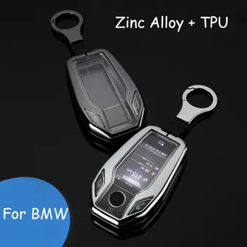 Cover chiate/telecomando per BMW Serie 5/7 6GT BMW X5 X3 X4 X7 G12 G30 G31 G32 i8 per BMW LED Display portachiavi - Custodia portachiavi in metallo copertura completamente protettiva per BMW Serie 5 7 6GT BMW X5