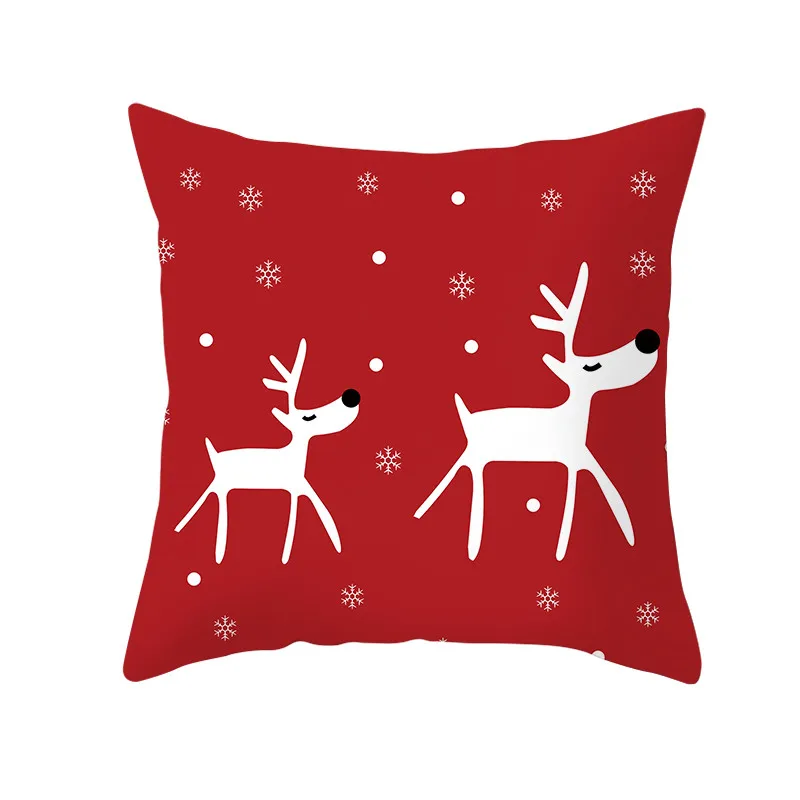 Наволочка для подушки с рисунком снеговика, оленя, Санта-Клауса, декоративная подушка на Рождество, Год, Декоративные диванные подушки, наволочка