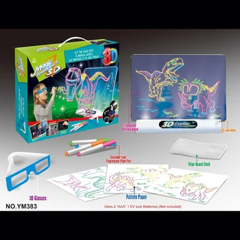 

Magic 3D Drawing Board 3D Flash 3D Sketchpad Painting Early Learning DIY Toys Children Kid Painted Board An Art Board Supplies
