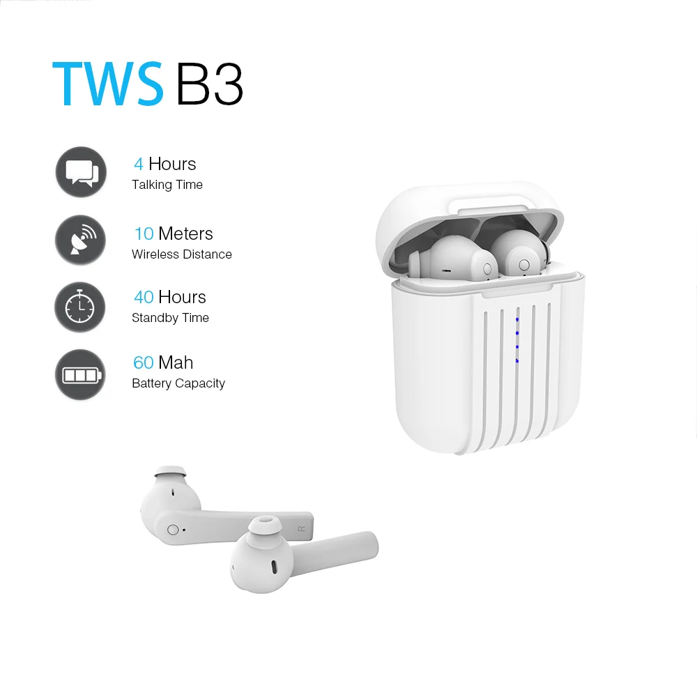 

B3 tws Wireless headphones For IPhone Xiaomi TWS Mini Bluetooth Earphones Stereo Sport Earbuds with Mic Portable Charging Box