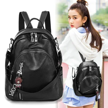 

Backpack Bag Women's 2020-Style Soft Leather PU Large Capacity School Bag WOMEN'S Backpack backpack women backpack men