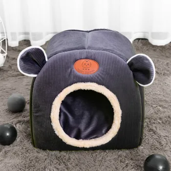 

Autumn and Winter New Cat Litter House House Closed Folding Cat Villa French Bulldog Teddy Yurt Kennel Pet Supplies