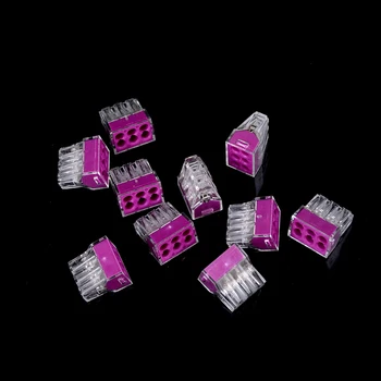 

ZLinKJ New High Quality 10 PCS PCT-106 Push wire wiring connector For Junction box 6 pin conductor terminal block wire connector