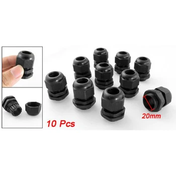 

M20 x 1.5 Plastic Waterproof Cable Glands, Pack of 10 pcs Black