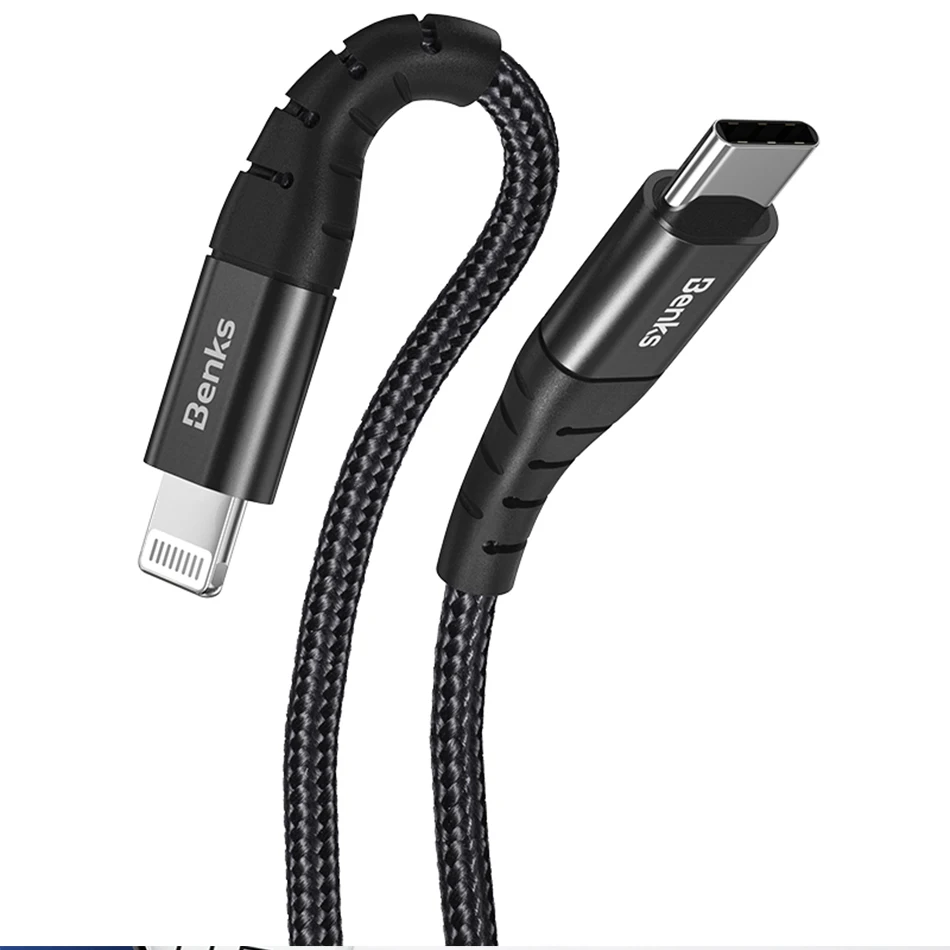 Benks M11 MFi PD Fast Charging Cable For iPhone XS 11 Pro MAX X XR 8 Plus Type USB C to Lightning Phone Cable Nylon Charger Cord (9)