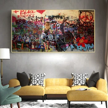

Street Graffiti Art Canvas Painting Abstract Posters and Prints Wall Art Picture for Living Room Office Cuadros Decor