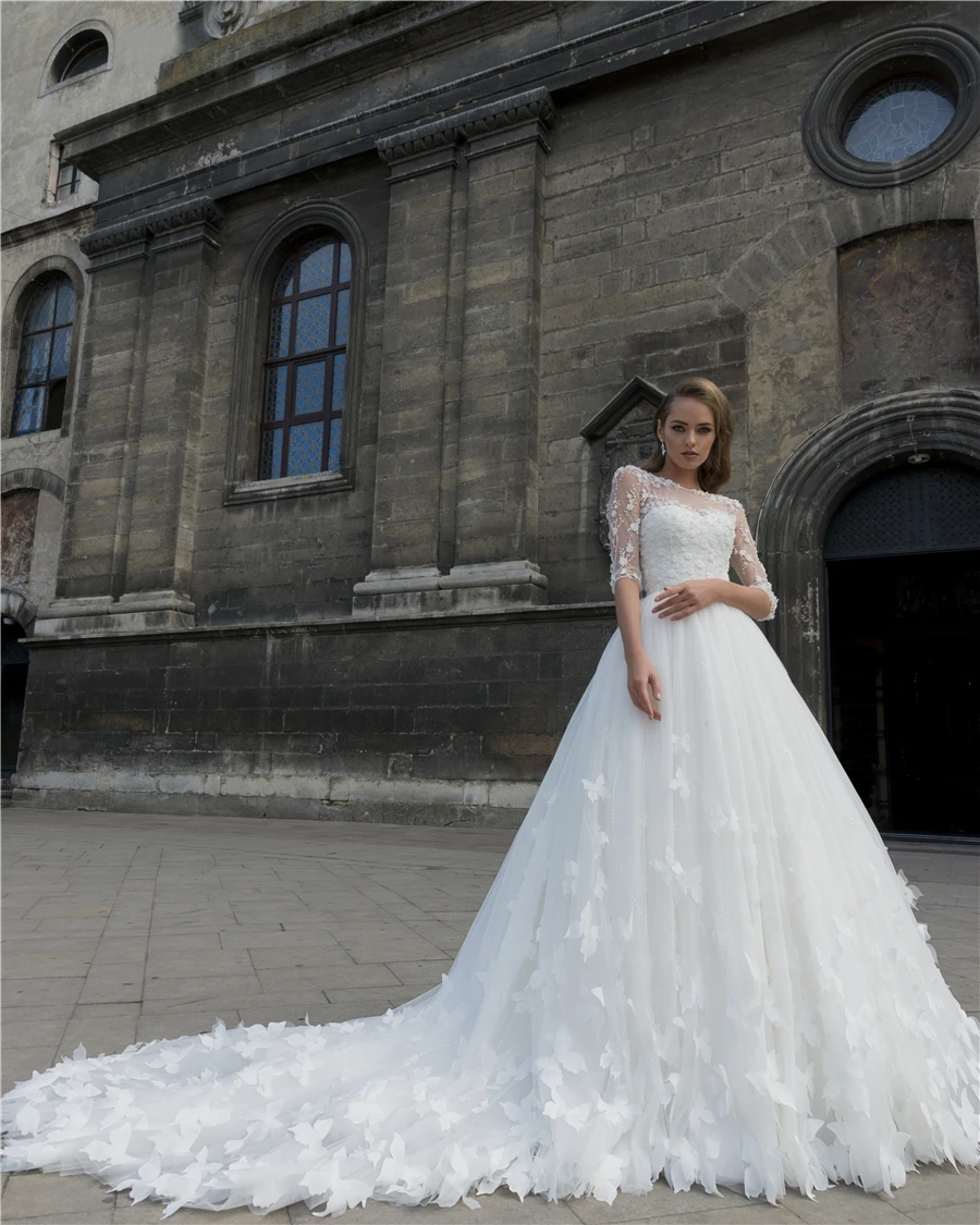 butterfly back wedding dress