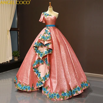 شراءفساتين سهرة فاخرة ملكية مطرزة طويلة رداء دي سهرة Abendkleider فساتين سهرة بكتف واحد Vestido De Noche Sukienki