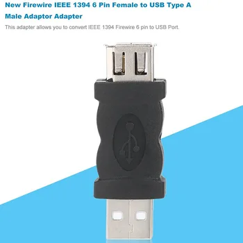 

2pcs 6 Pin Computer Universal Conversion Plug Durable Extension Adapter USB To 1394 Data Transmission ABS Firewire IEEE