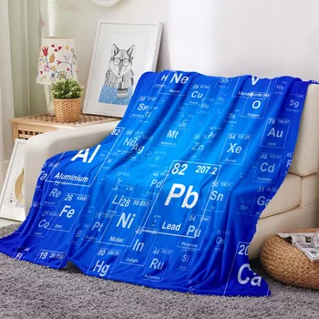 

Periodic Table of Chemical Elements Soft Flannel Throw Fleece Blanket Soft Bedspread Winter Warm Bedding Couch Bed Cover Home