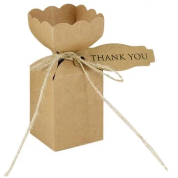 

100 Pieces Vase Creative DIY Candy Box Valentine's Gift Bag Retro Personality Birthday Kraft Paper Boxes Birthday Party