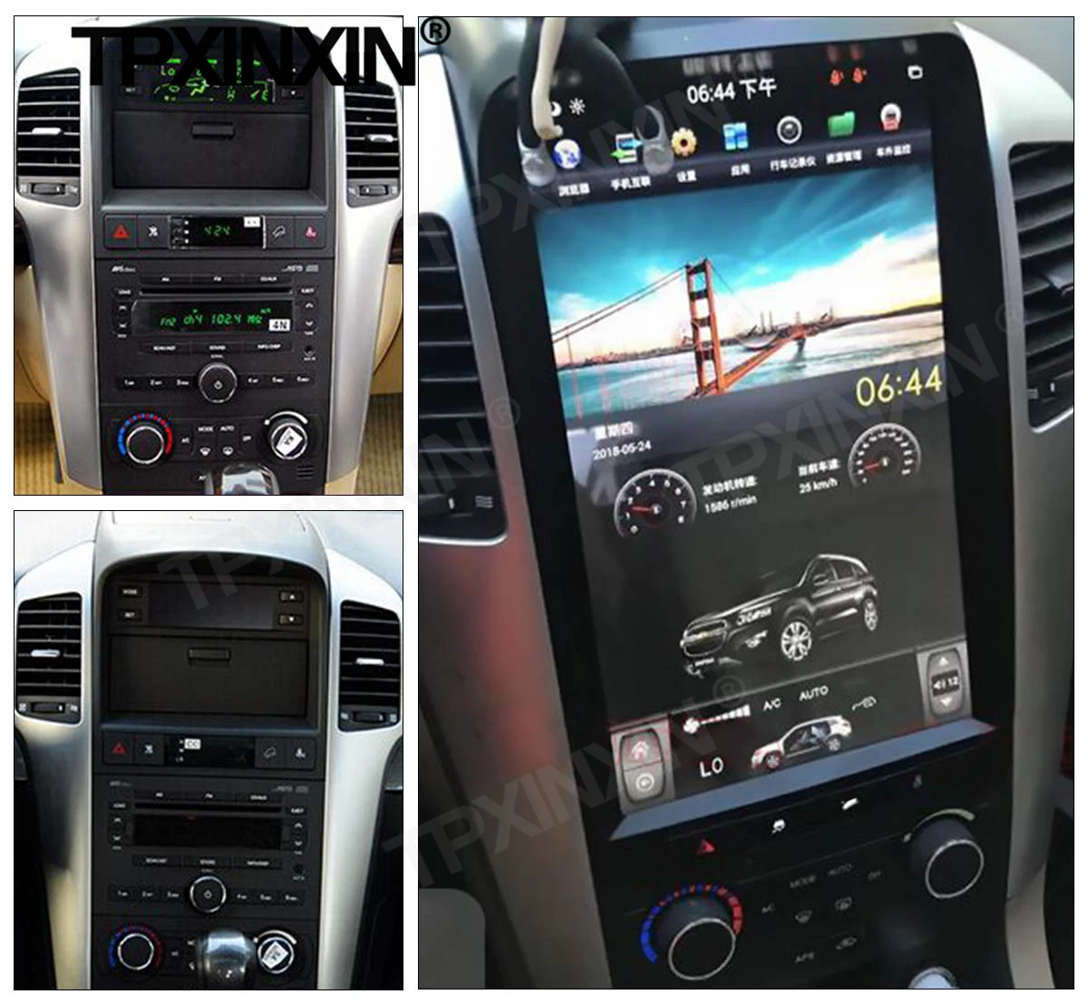 128G Tesla Screen Carplay Android Car Radio 2 Din Stereo Receiver For Chevrolet Captiva 2008 2009 2010 2011 2012 GPS Audio Unit