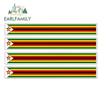 

EARLFAMILY 13cm x 1.7cm 4pcs Car Stripe Motorcycle Racing Flag Sticker Car Window Decal Bike Moto Tuning Zimbabwe Car Stickers