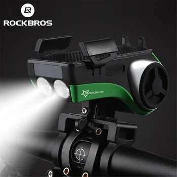 

ROCKBROS 5 in 1 Multifunction Bicycle Phone Holder Bike Light-bluetooth Audio MP3 Player Power Bank Bike Light Bicycle Bell