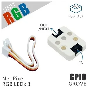 

M5Stack Official RGB LED Unit SK6812 Arduino Blockly Program Traffic Light Lego-Compatible