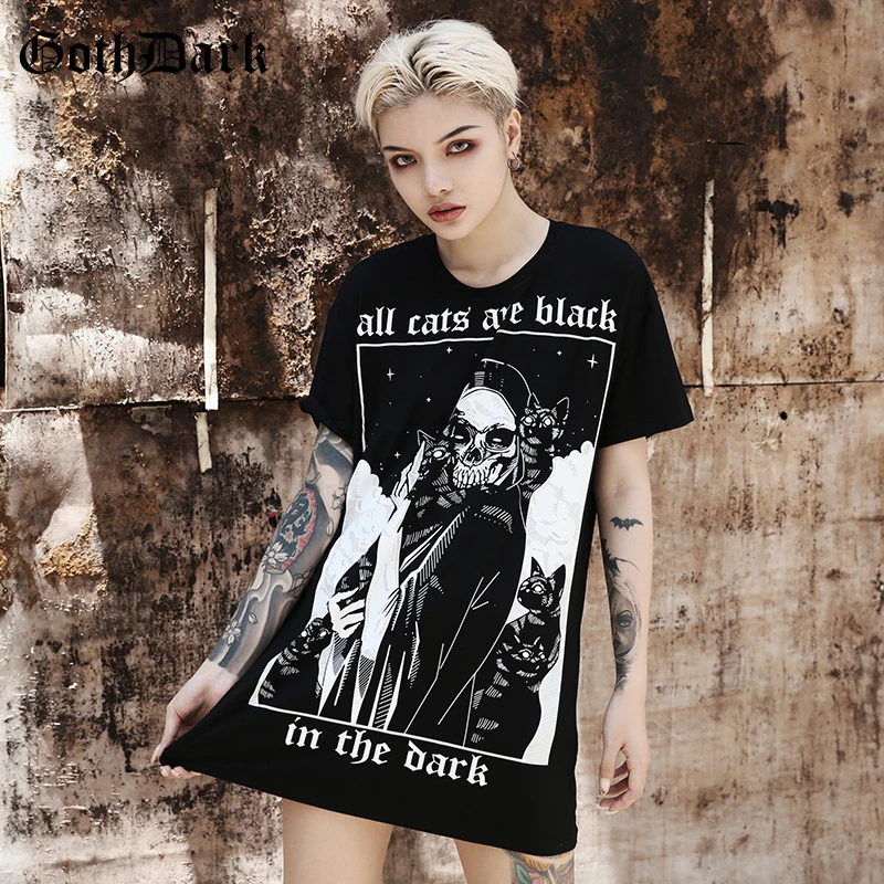 Женская готическая футболка Goth Dark Винтажная в стиле панк осень 2020|Футболки| |