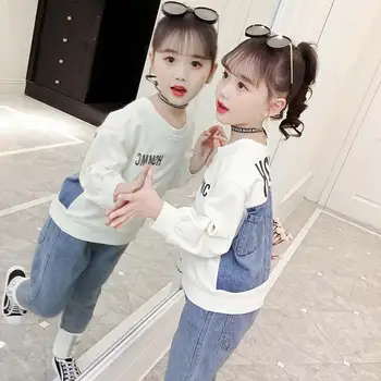

Fashion Big Girl Clothes Sets for Children 2019 Autumn Long Sleeve T-shirt Girls Suit for 6 8 10 12 Years Boutique Kids Clothing