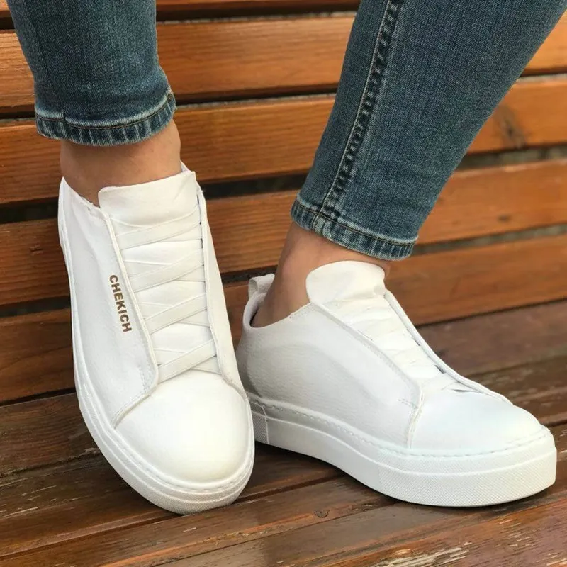 Chekich Men Casual Shoes for Men Sport High Sole Shoes Lace-up Men Sneakers Shoes Comfortable Flexible Fashion Style Leather Wedding Classic Shoes Breathable Walking Running Sneakers Tenis Zapatillas Hombre CH013