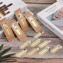 1 шт. милые коты книга для чтения позолоченные металлические закладки Мультяшные закладки с животными Подарочные канцелярские принадлежности папка для книг школьные принадлежности