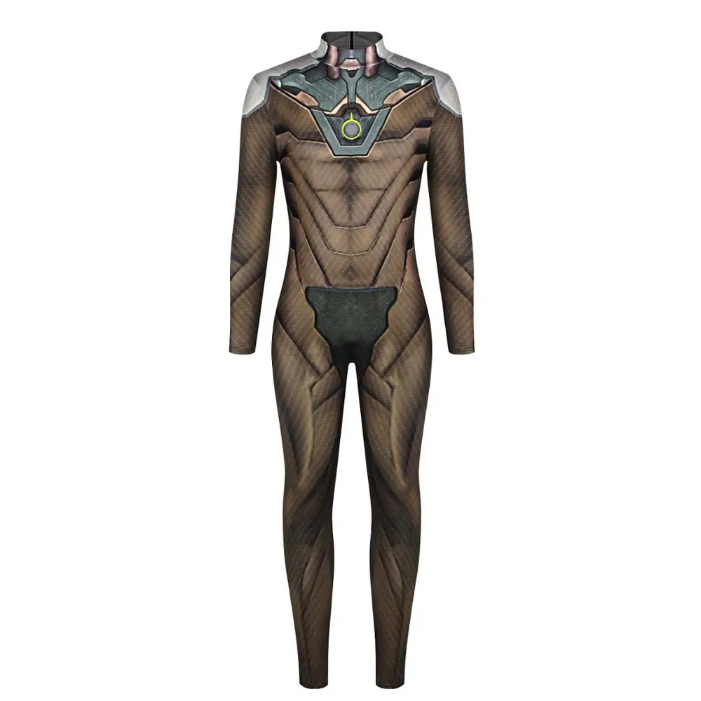 Adult Men Overwatch Cosplay Costume Suit Zentai Bodysuit Full Body Jumpsuit Halloween Party Cosplay Game Costume