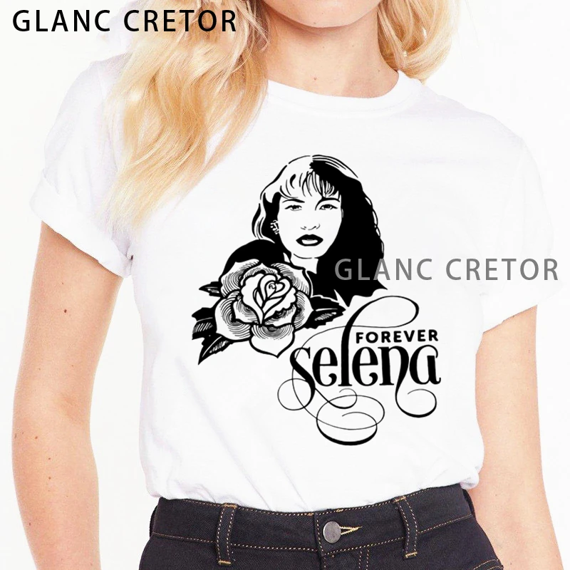 Camisetas Grunge Ulzzang para mujer, camisetas informales con estampado de Selena Quintanilla, novedad de verano