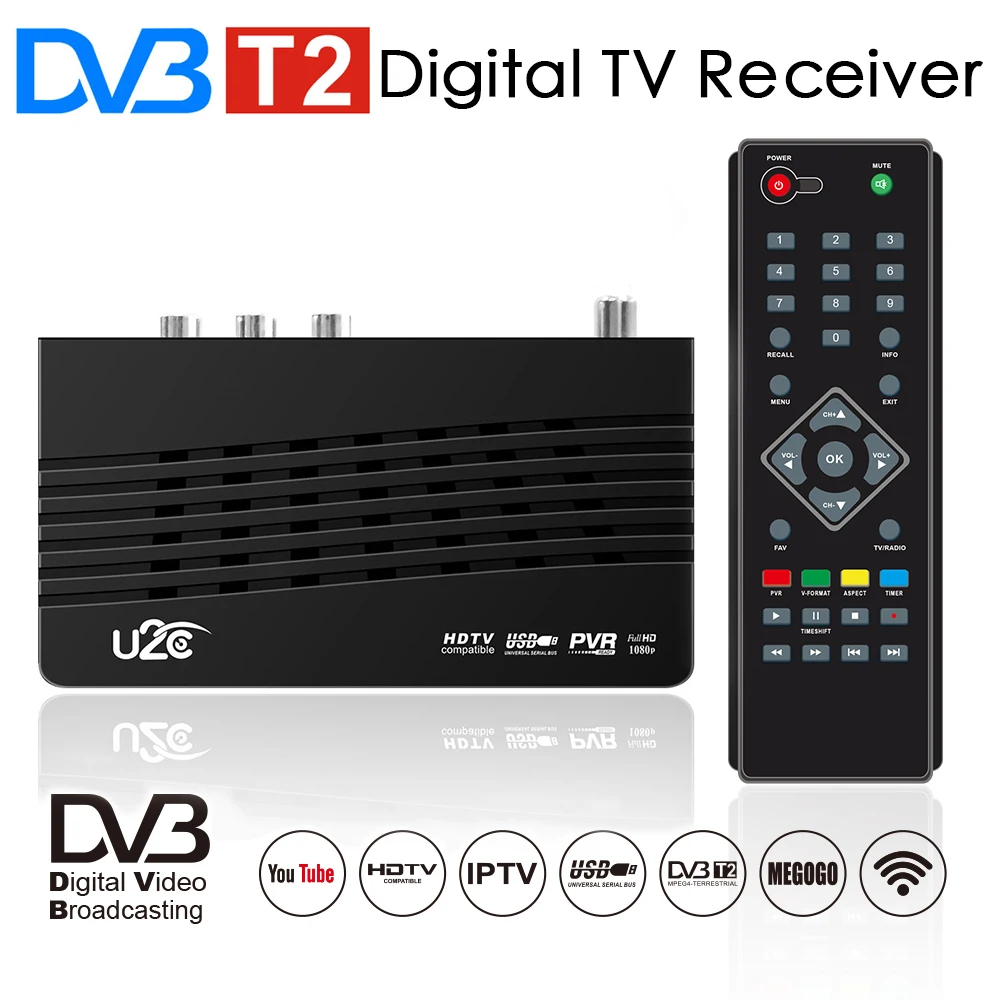 

U2C DVB-T2 TV Tuner HD Digital TV Receiver DVB T2 Receptor H.264 HDTV Set Top Box DVBT2 Decoder DVB-T Prefix for Russian Free TV