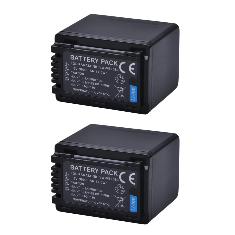 Аккумулятор VBT380 VBT190 для Panasonic VW-VBT380 HC-V800K WXF1K HCV510 HC-VX1K HC-V710 HC-V720 HC-V750 3900 мАч |