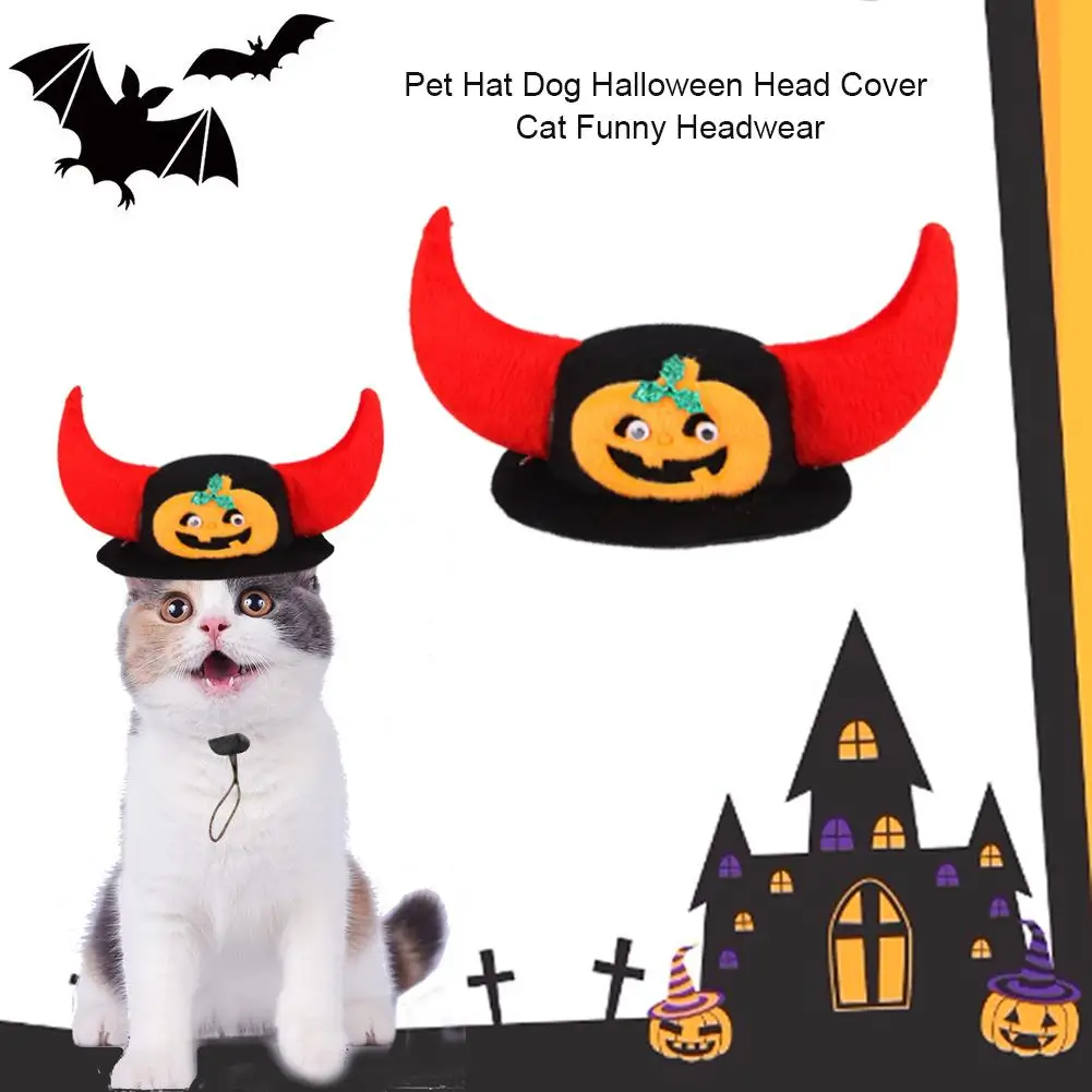 

Pet Halloween Funny Hat Pet Hat Dog Halloween Head Cover Cat Funny Headwear Pet Halloween Accessories Supplies New Arrival