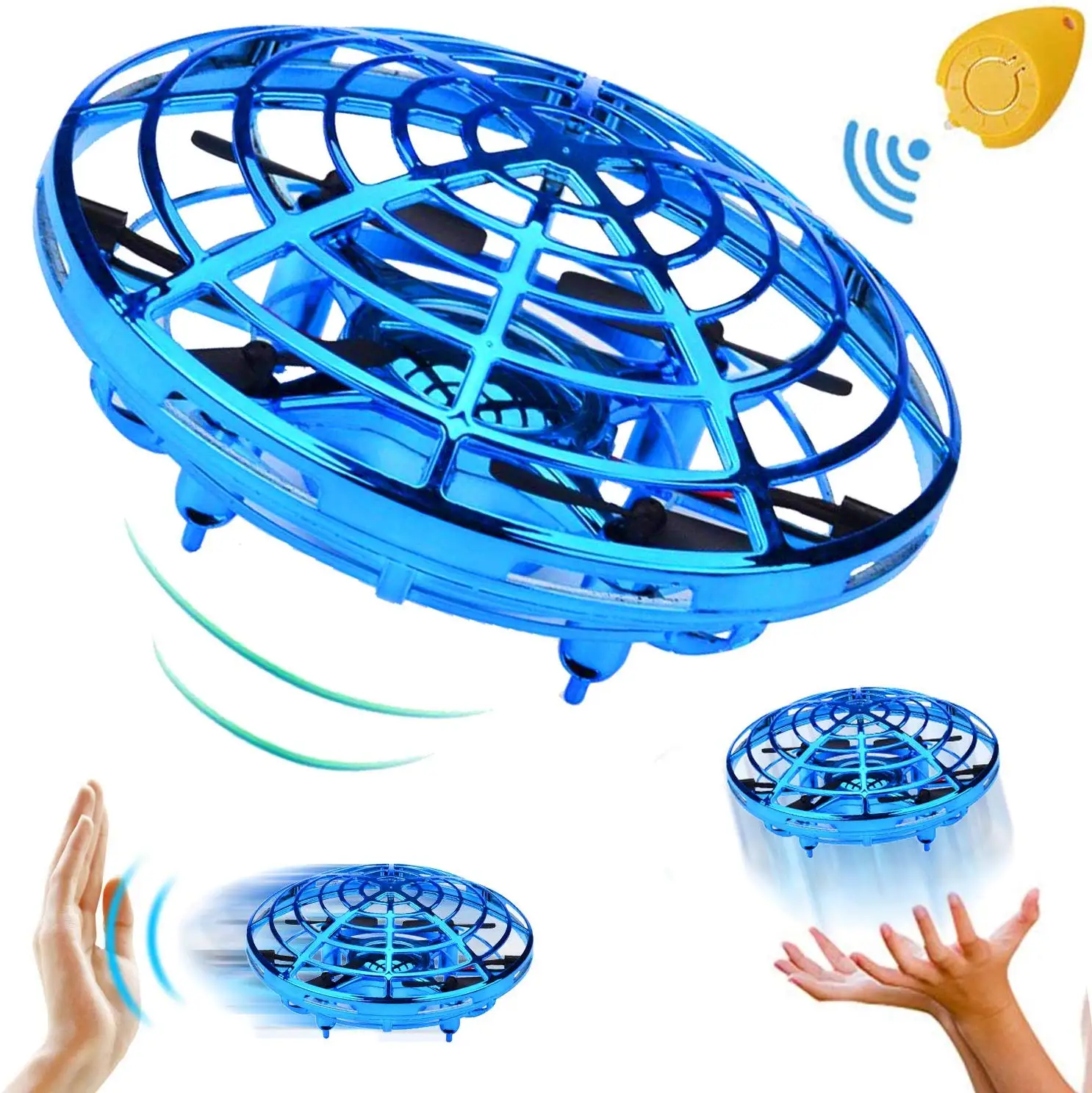 UFO Flying Toys Mini RC Flying Ball Hand Controlled Drone Flying Orb Infrared Induction Hover 360 Whirley with Lights Flying Toy