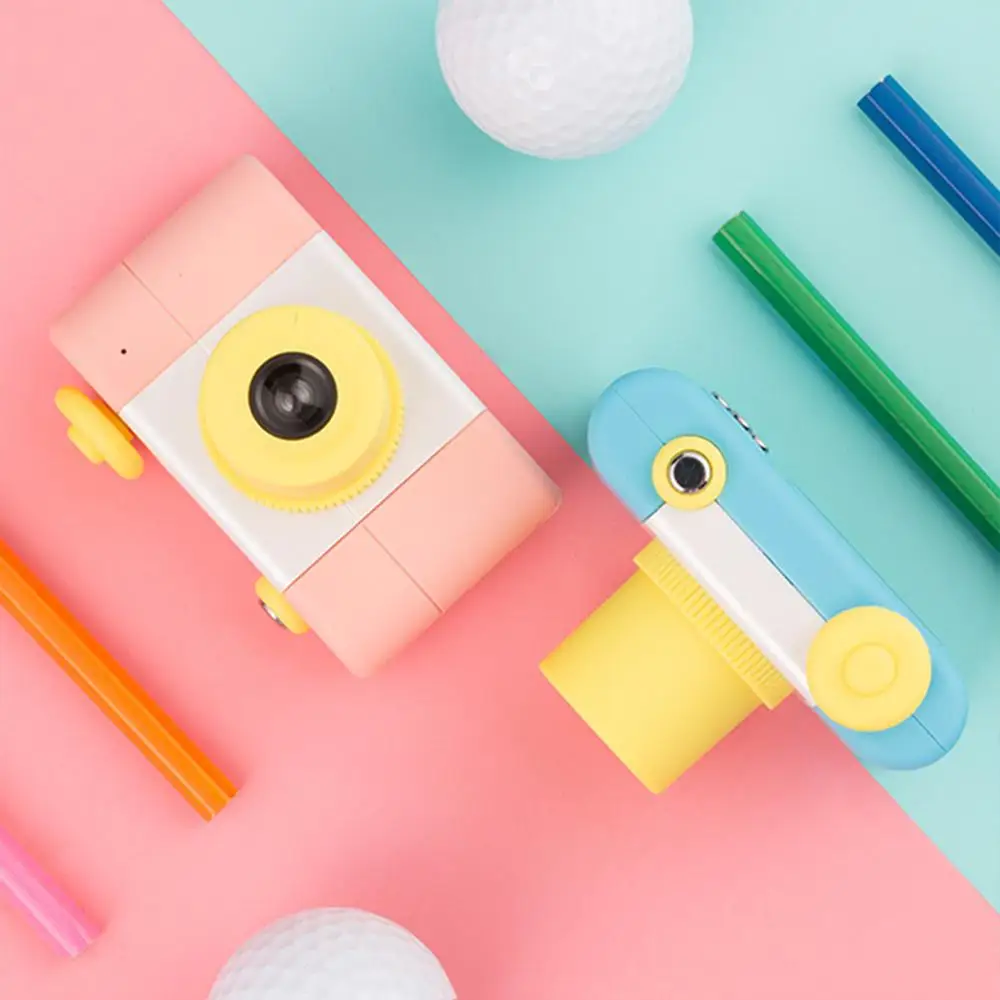 

Cute Mini Chargable Digital Camera 1.5 Inch HD Screen Eye-protection Cartoon Kids Camera Photography for Child Birthday Gift Toy