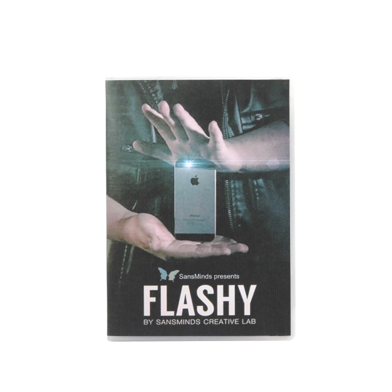 Flashy (DVD+Gimmick) By SansMinds Creative Lab Magic Tricks Close-Up Card Phone Disappear Magic Props Street Stage Magic 4 pc simple style dog brief strokes decorative stickers individual creative card paste photo props stationery notebook sticker