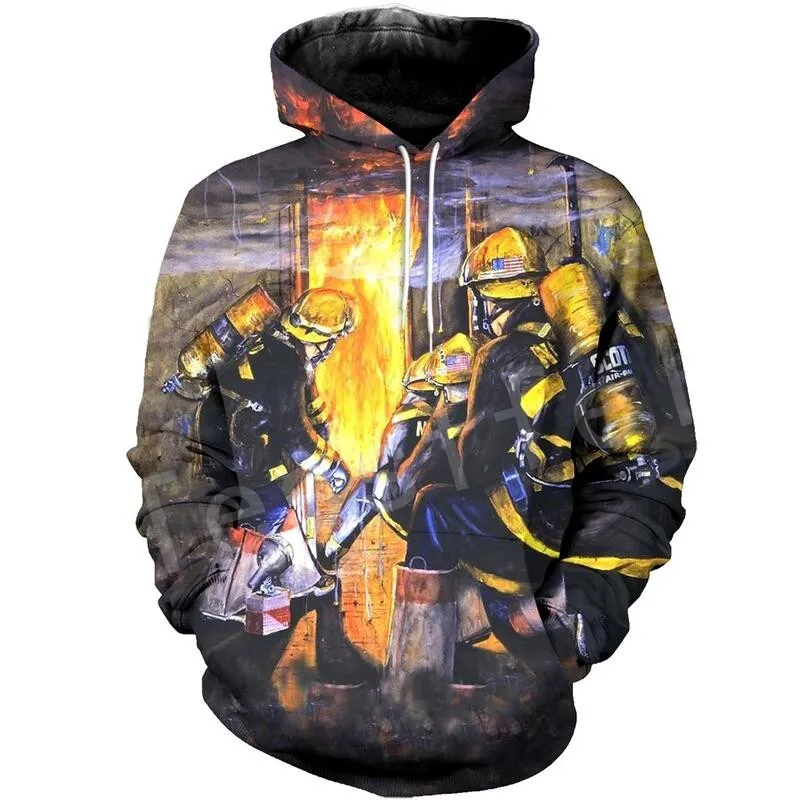 hoodies Tessffel пожарных костюм пожарного Для мужчин супергероя; Спортивный костюм в стиле Harajuku; бегом, для 3dprint застежки-молнии/толстовки/Толстовка/куртка/Для мужчин/Для женщин 15 - Цвет: hoodies