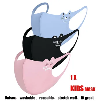 

Fashion Children Kids Reusable Cartoon Print Breathable Stretch Dust Mask Face Maskes Washable Mascarillas Masks for girls boys