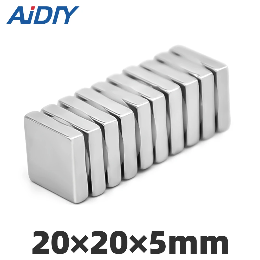 

AI DIY 2/5/lot Pcs 20x20x5mm Strong Block Neodymium Magnets Permanent Small Super Powerful Rectangular Magnets 20 * 20 * 5mm
