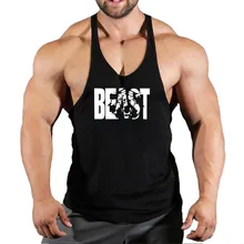 Beast Bodybuilding Stringer Tank Tops Men Gyms Stringer Shirt Fitness Tank Top Men Gyms Clothing Cotton Vest