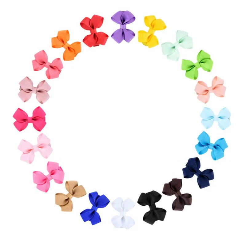 

Handmade Girl Ribbon bow-knot Clips For kids Boutique Solid Ribbon Bows Hairpin Hair Accessories