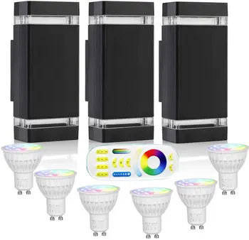 

Mi.Light RF Remote Control RGB Colour Changing Lighting LED Double Up and Down Outdoor Wall Light,White Temperature 2700k- 6500k