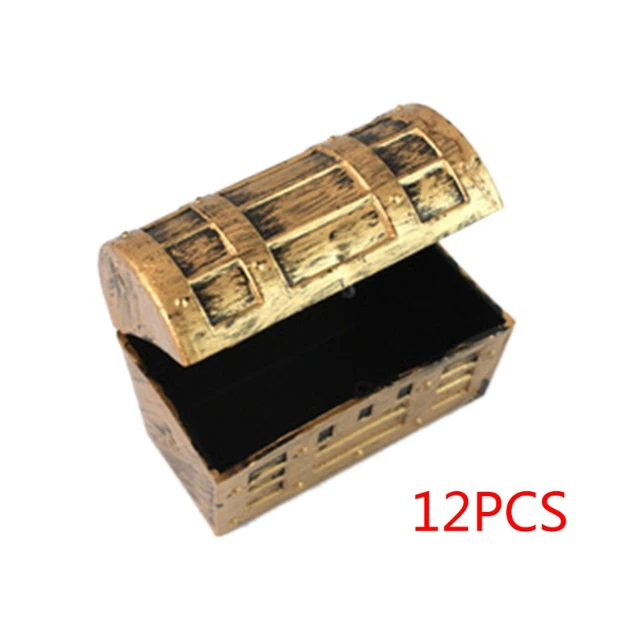 New 12 Pcs Mini Pirate Gold Treasure Chests Kids Toy Cake Decoration Candy Box 1