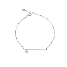 Металлический жемчужный минималистичный стильный универсальный браслет из стерлингового серебра