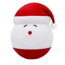 Мягкий силиконовый светодиодный светильник Санта-Клауса с чувствительным контролем давления, Детская лампа с теплым/холодным белым двумя режимами освещения-USB R