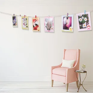 3-Inch House Hanging Household Decorative Paper Frame Creative Dormitory Party Photo Wall Send Clip Hemp Rope