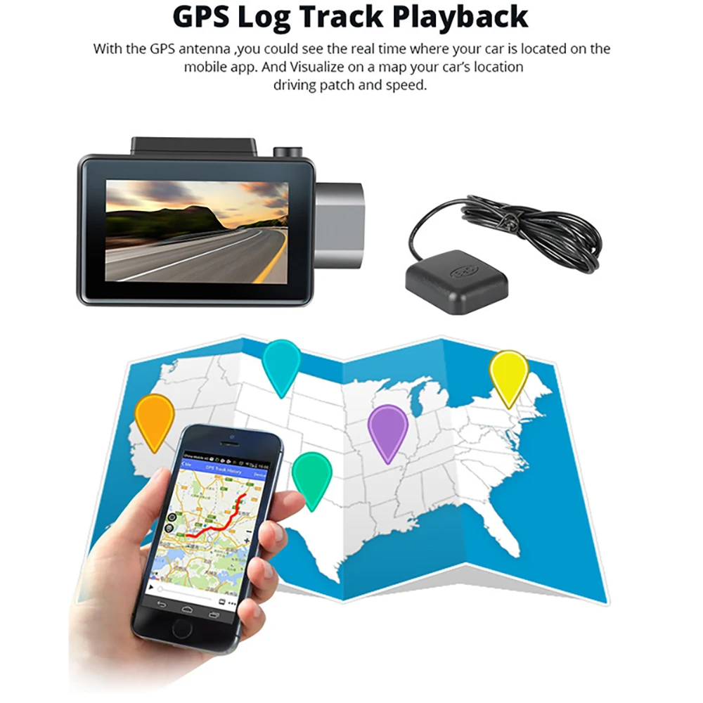Автомобильный видеорегистратор 3G 3 0 с сенсорным экраном GPS 1080P Full HD двойным